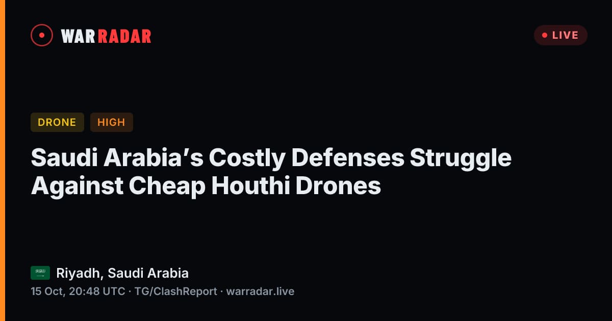 Saudi Arabia’s Costly Defenses Struggle Against Cheap Houthi Drones ...