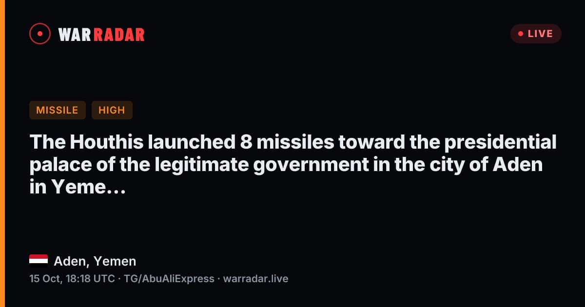The Houthi movement launched a missile strike on the Al-Maashiq ...