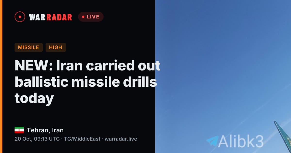 NEW: Iran carried out ballistic missile drills today | WarRadar
