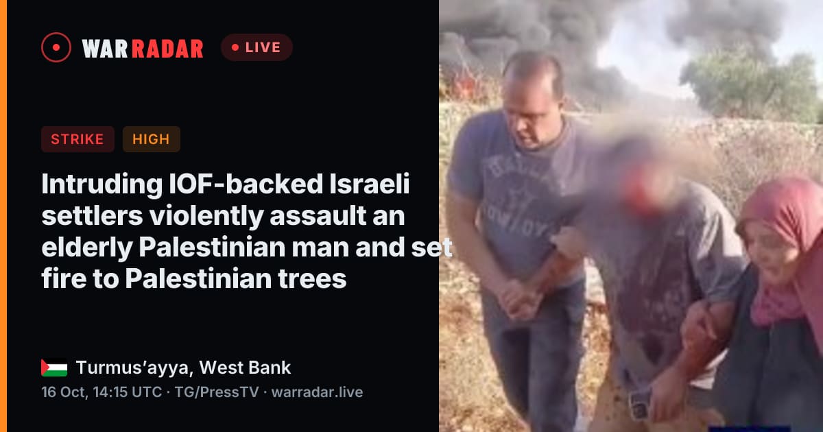 Intruding IOF-backed Israeli settlers violently assault an elderly ...